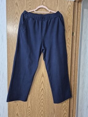 Petite Cotton Lounge Pants With Pockets, Pull On Elastic Waist, Size LP